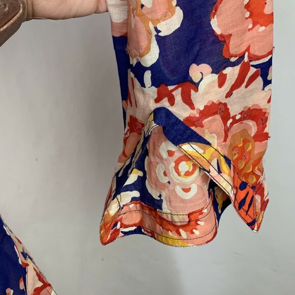 Tory Burch Stephanie Floral Bell Sleeve Tunic Sz 0 - Picture 8 of 10